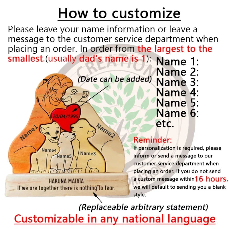 Custom Family Puzzle™ – Personalized Wooden Keepsake