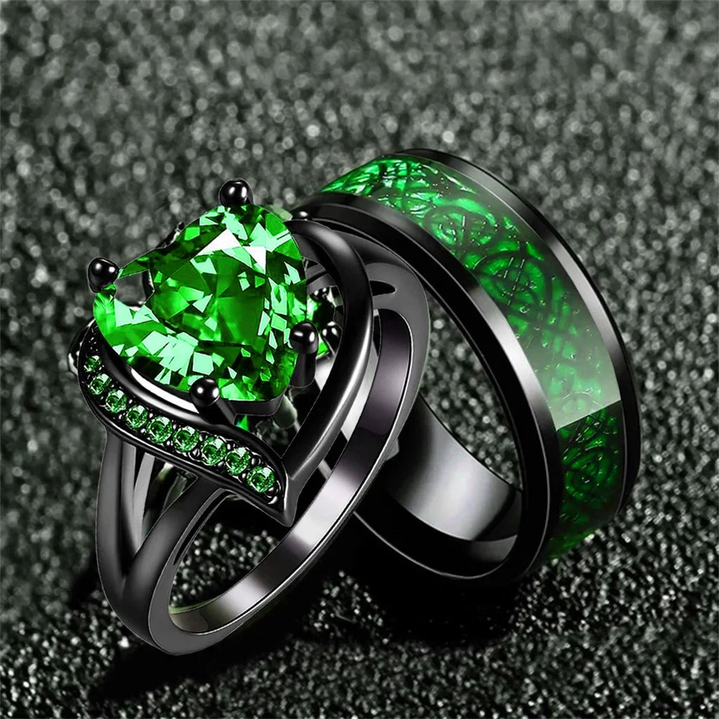 EnchantedHeart™ Dragon Couple Rings