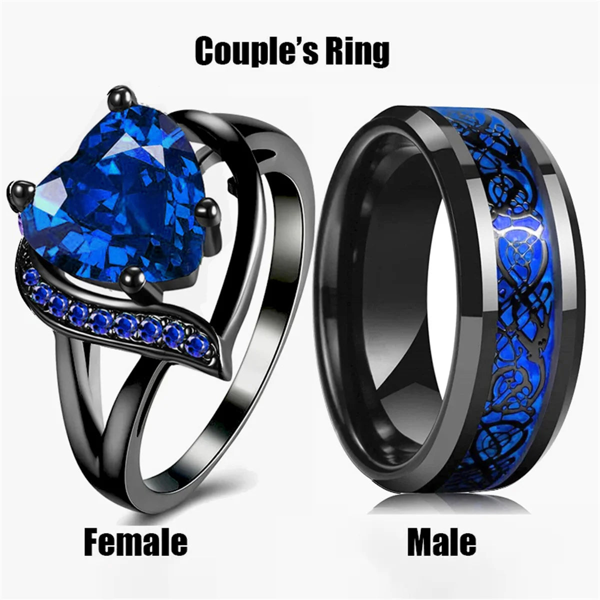 EnchantedHeart™ Dragon Couple Rings